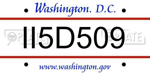 II5D509 District Of Columbia License Plate