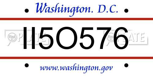 II5O576 District Of Columbia License Plate