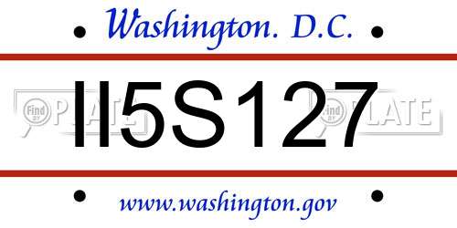 II5S127 District Of Columbia License Plate
