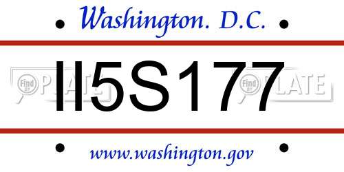 II5S177 District Of Columbia License Plate