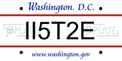 II5T2E District Of Columbia License Plate