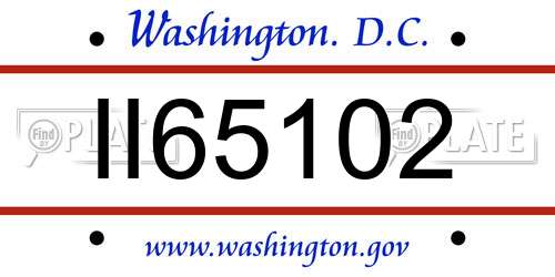 II65102 District Of Columbia License Plate