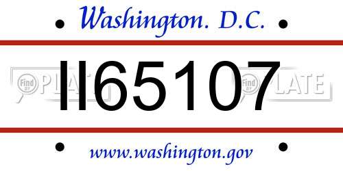 II65107 District Of Columbia License Plate