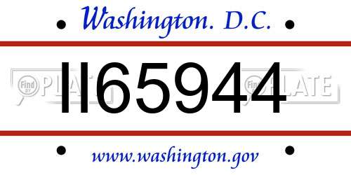 II65944 District Of Columbia License Plate
