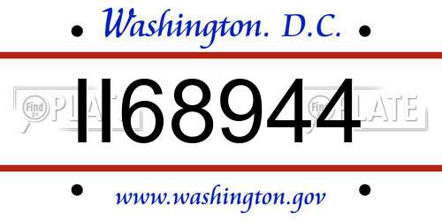 II68944 District Of Columbia License Plate