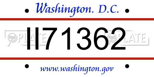 II71362 District Of Columbia License Plate