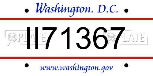 II71367 District Of Columbia License Plate