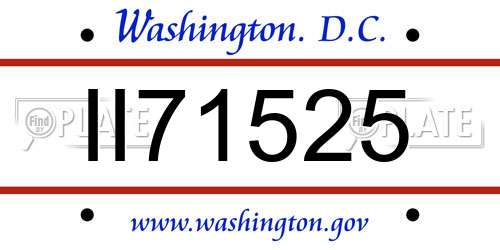 II71525 District Of Columbia License Plate