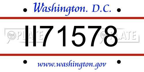 II71578 District Of Columbia License Plate