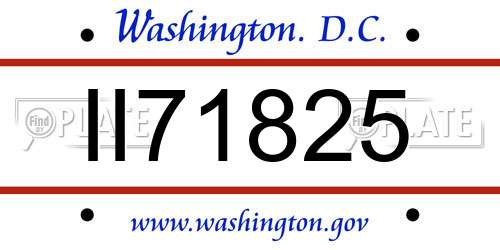II71825 District Of Columbia License Plate