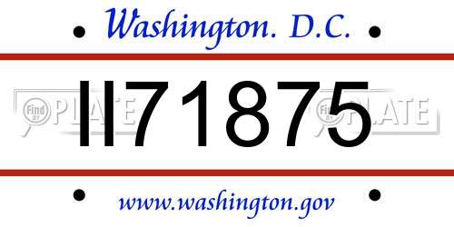 II71875 District Of Columbia License Plate
