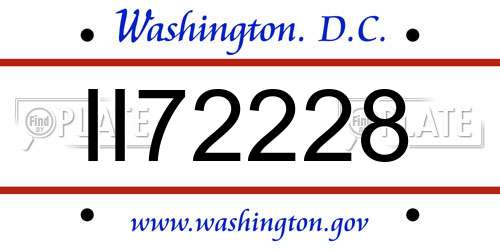 II72228 District Of Columbia License Plate