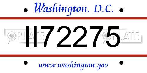 II72275 District Of Columbia License Plate