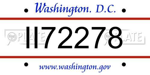 II72278 District Of Columbia License Plate