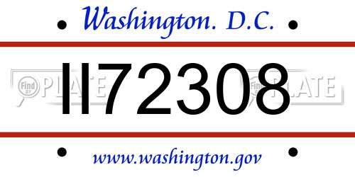 II72308 District Of Columbia License Plate