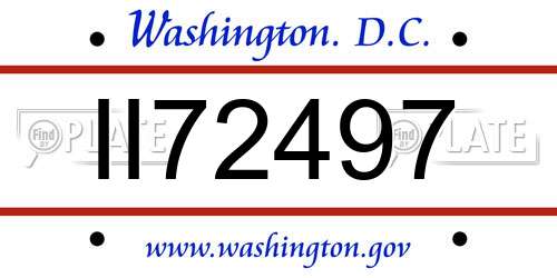 II72497 District Of Columbia License Plate