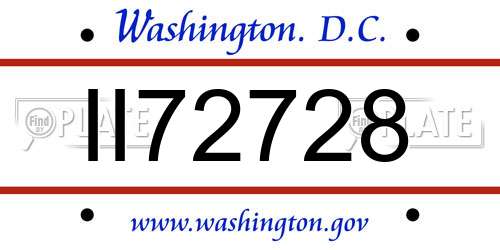 II72728 District Of Columbia License Plate