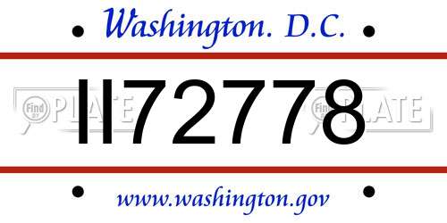 II72778 District Of Columbia License Plate