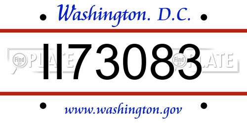 II73083 District Of Columbia License Plate