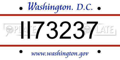 II73237 District Of Columbia License Plate