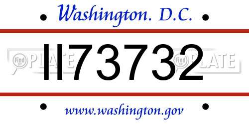 II73732 District Of Columbia License Plate