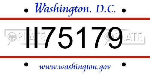 II75179 District Of Columbia License Plate