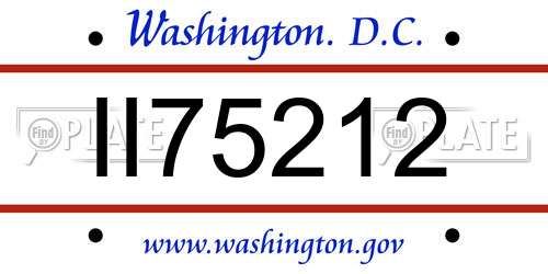 II75212 District Of Columbia License Plate