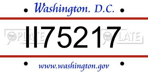 II75217 District Of Columbia License Plate