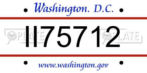 II75712 District Of Columbia License Plate