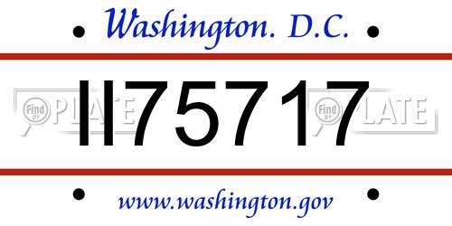 II75717 District Of Columbia License Plate
