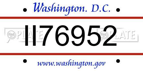 II76952 District Of Columbia License Plate