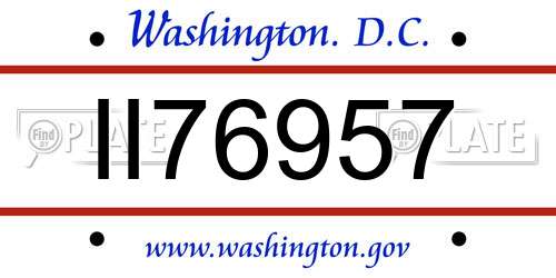 II76957 District Of Columbia License Plate