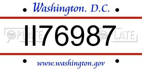 II76987 District Of Columbia License Plate
