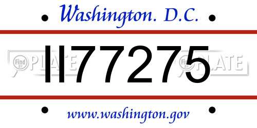 II77275 District Of Columbia License Plate