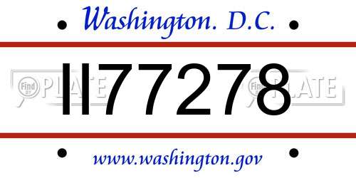 II77278 District Of Columbia License Plate