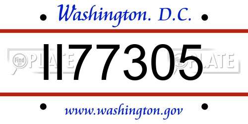 II77305 District Of Columbia License Plate