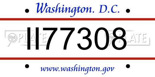 II77308 District Of Columbia License Plate
