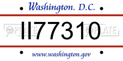 II77310 District Of Columbia License Plate