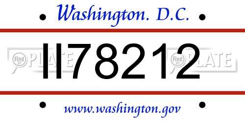 II78212 District Of Columbia License Plate