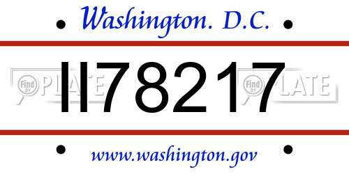 II78217 District Of Columbia License Plate