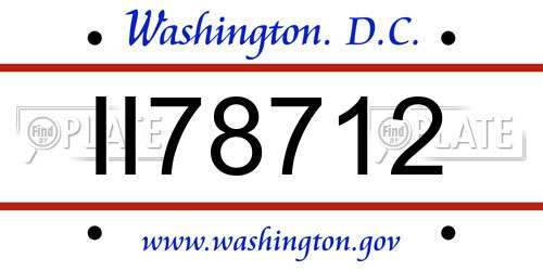 II78712 District Of Columbia License Plate