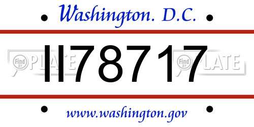 II78717 District Of Columbia License Plate
