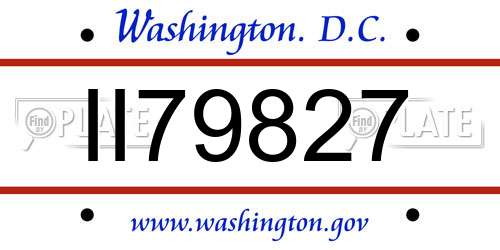 II79827 District Of Columbia License Plate