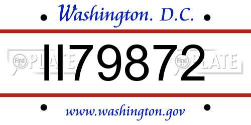 II79872 District Of Columbia License Plate