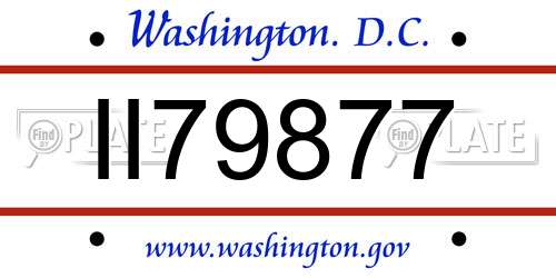 II79877 District Of Columbia License Plate