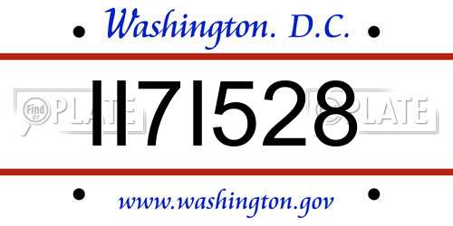 II7I528 District Of Columbia License Plate