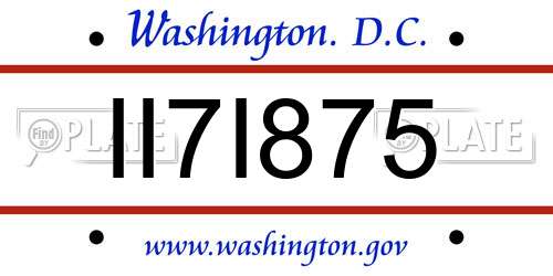 II7I875 District Of Columbia License Plate
