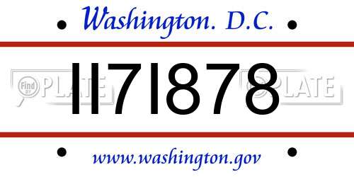 II7I878 District Of Columbia License Plate