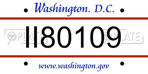 II80109 District Of Columbia License Plate