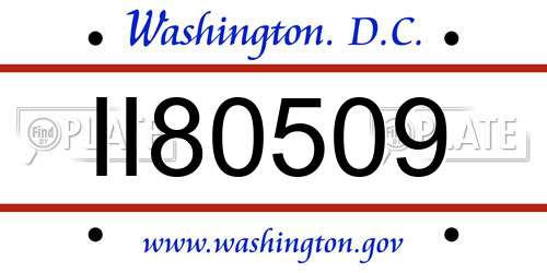 II80509 District Of Columbia License Plate